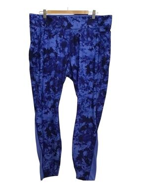PLUS size Crop sports leggings relaxing soft pants blue black 2X